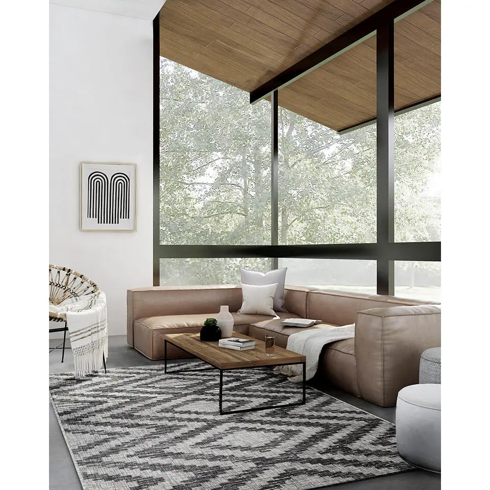 Vloerkleed Ethno 2 Grey 160x230cm voor binnen en buiten