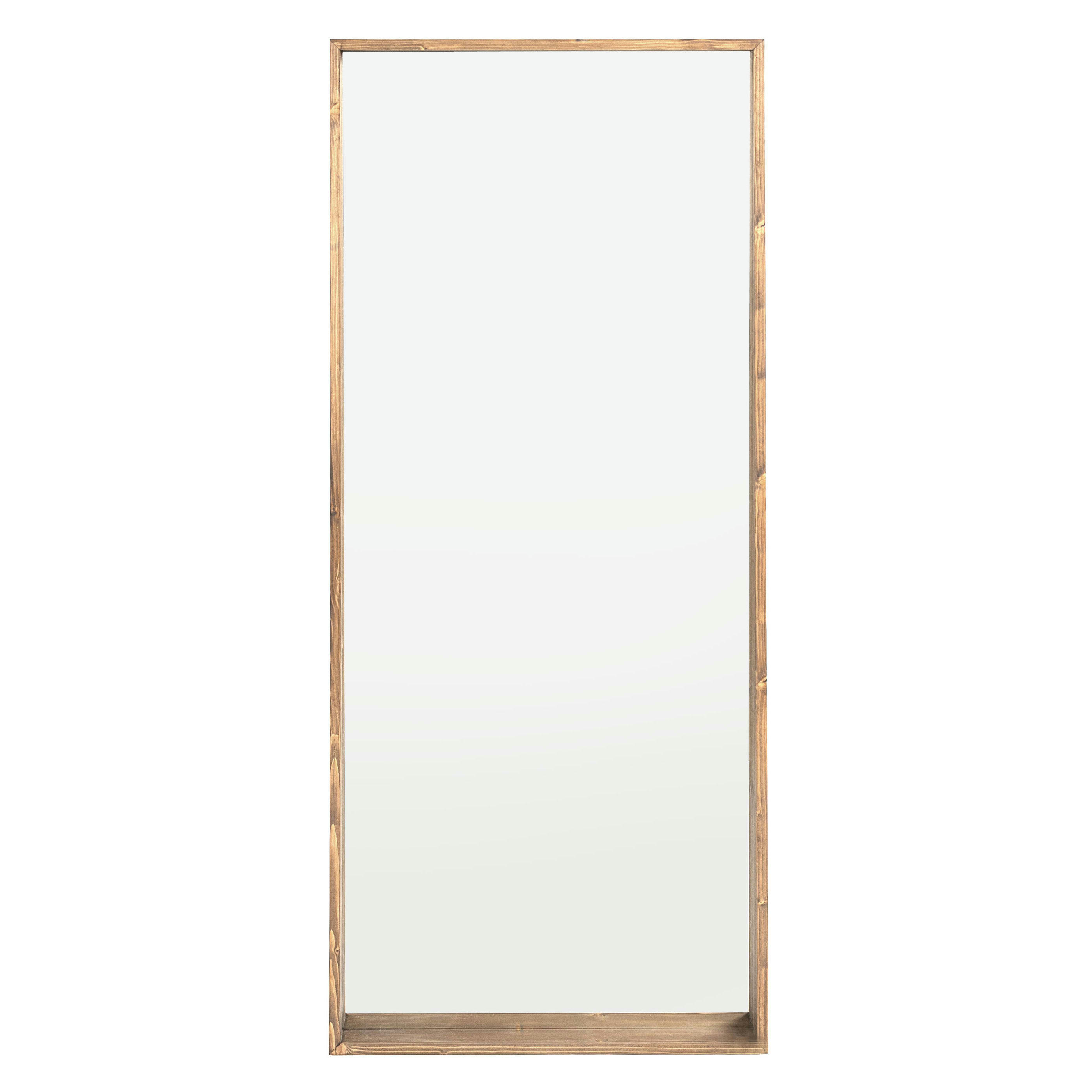 ANZOR - Miroir sur pied incliné en bois d'épicéa couleur naturelle 165 cm