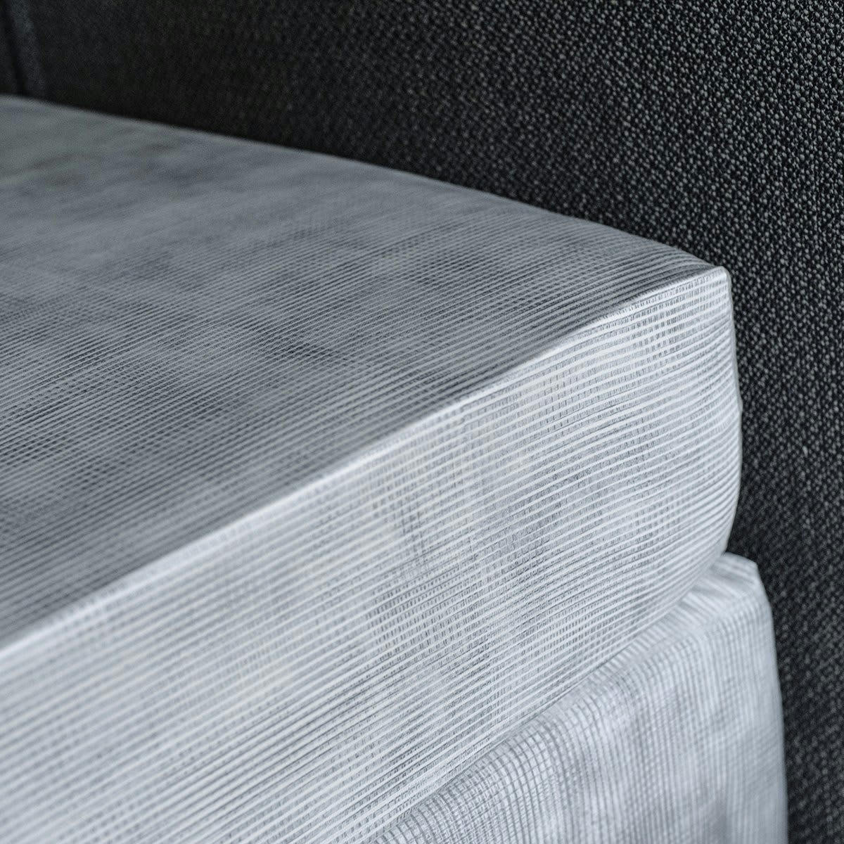 COLLECTION - Drap housse satin gris clair 90x190 cm