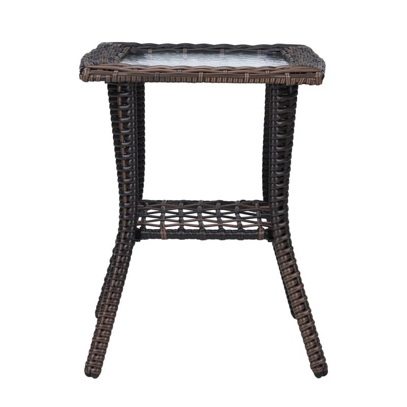 Patio 22 in. Wicker Side Table