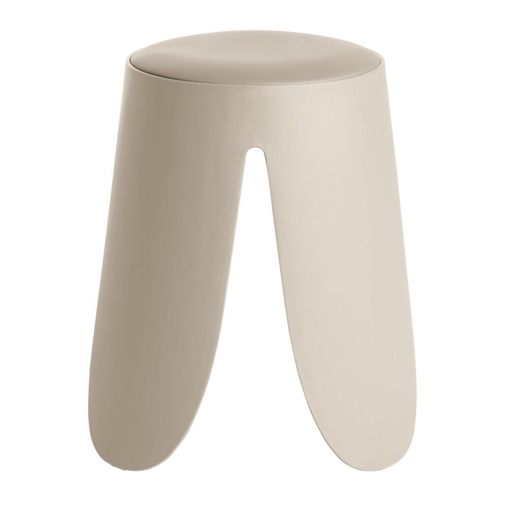 Tabouret rond Spiro pieds larges plastique beige Ø33xH46cm