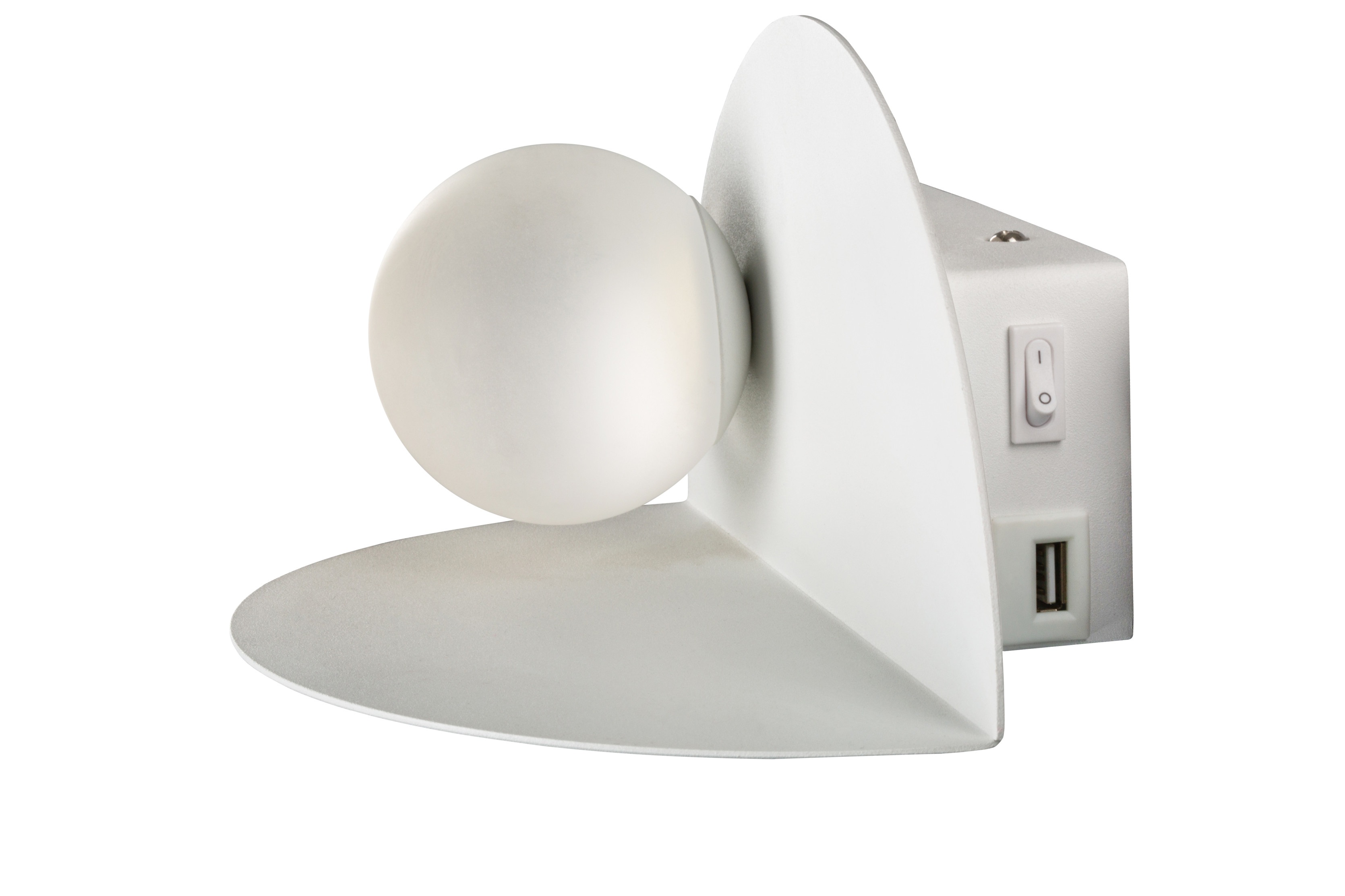 Lampa kinkiet ZENIT 4w 4000k   ładowarka usb biały