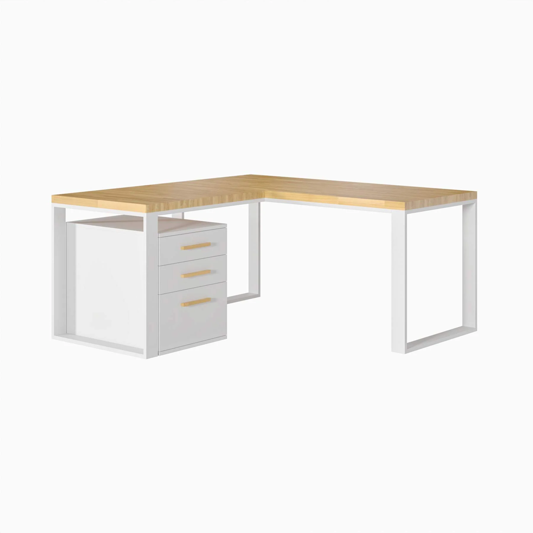 Eleganckie Biurko Narożne Loft Office 160x70 cm Białe