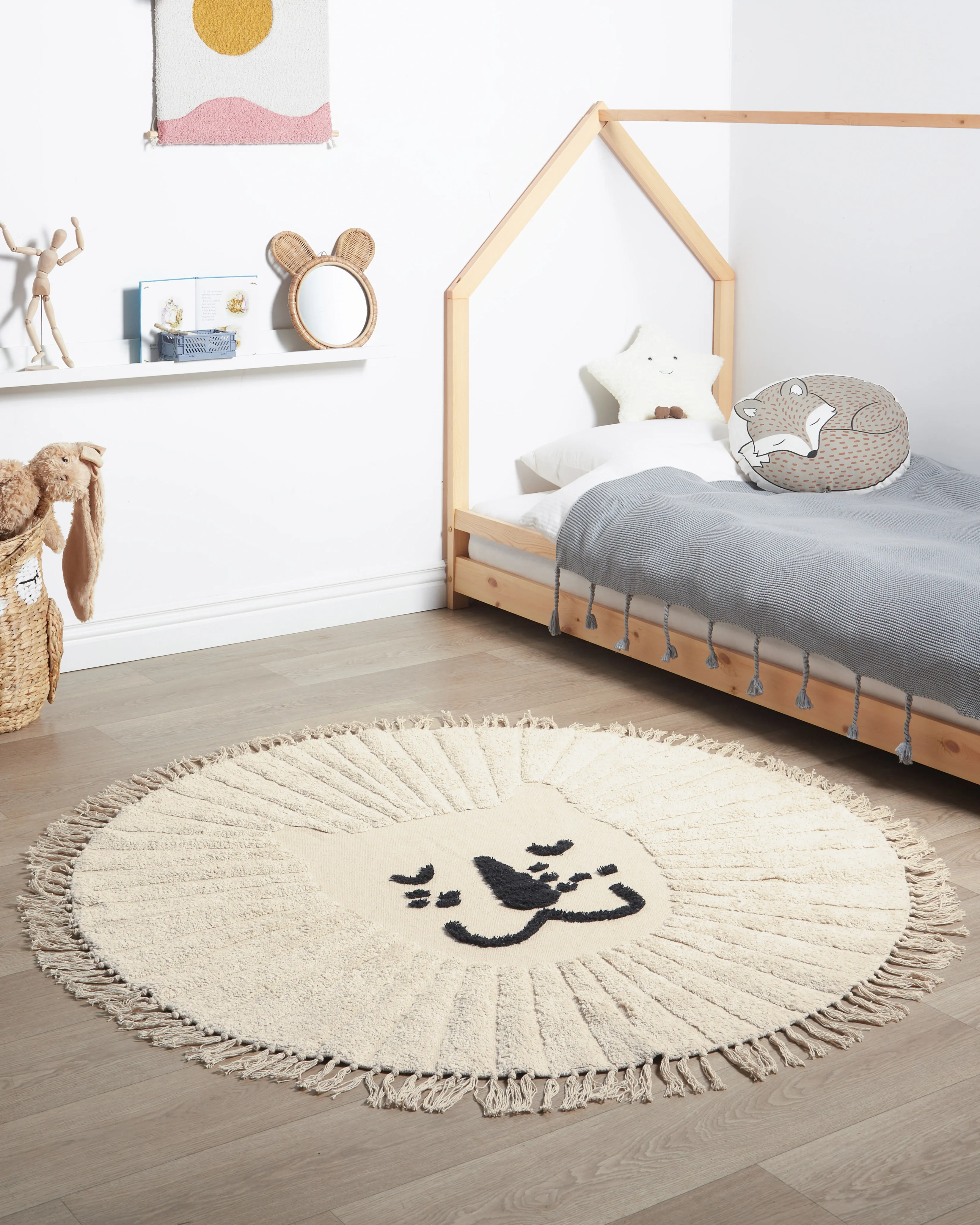 Kids Rug BADHANI Beige ? 140 cm Cotton
