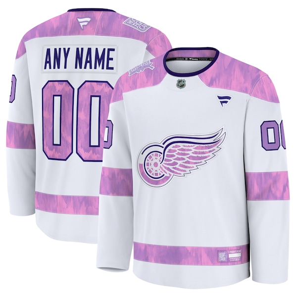 Detroit Red Wings  2024 Hockey Fights Cancer Custom Practice Jersey - White