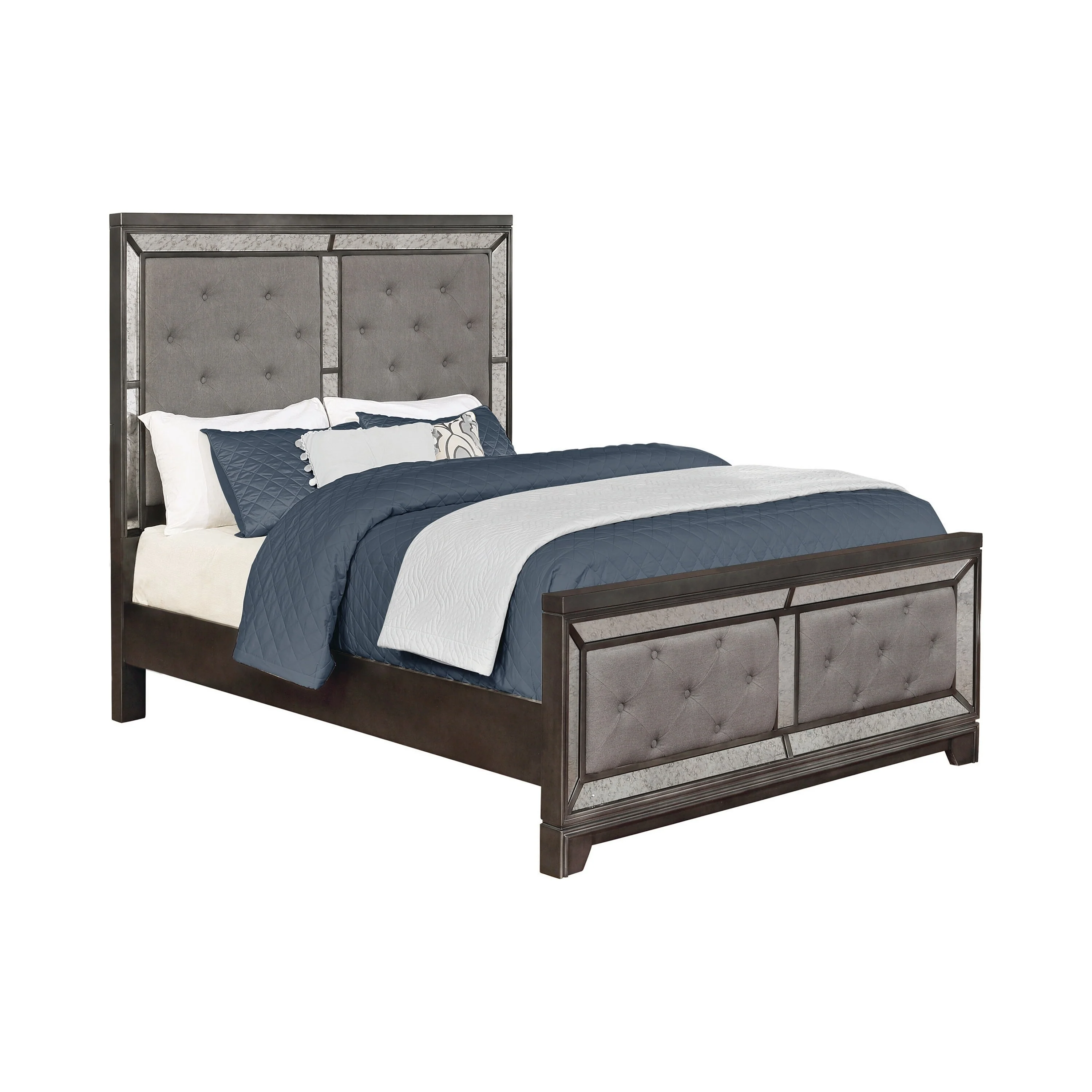 Silver Orchid Chase Caviar and Grey 4-piece Bedroom Set