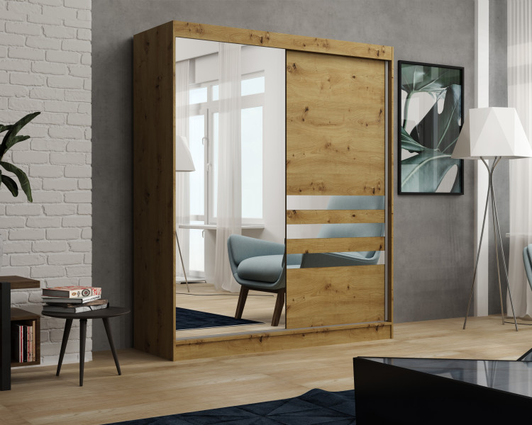 Szafa garderoba przesuwna BRENT 180 cm HENRY ARTISAN