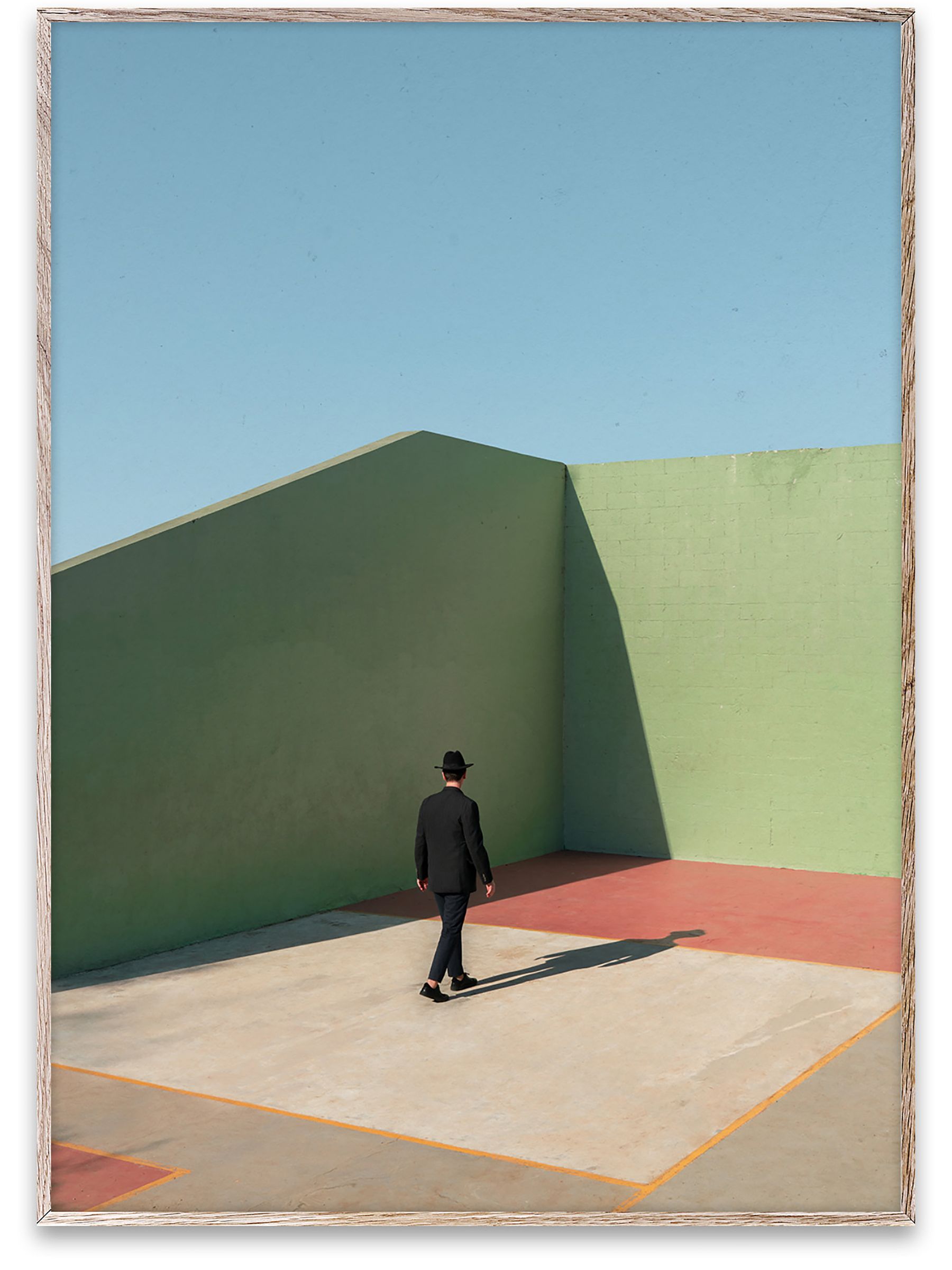 Paper Collective Green Simplicity of the Moment Framed Wall Art Print in Natural Oak Frame