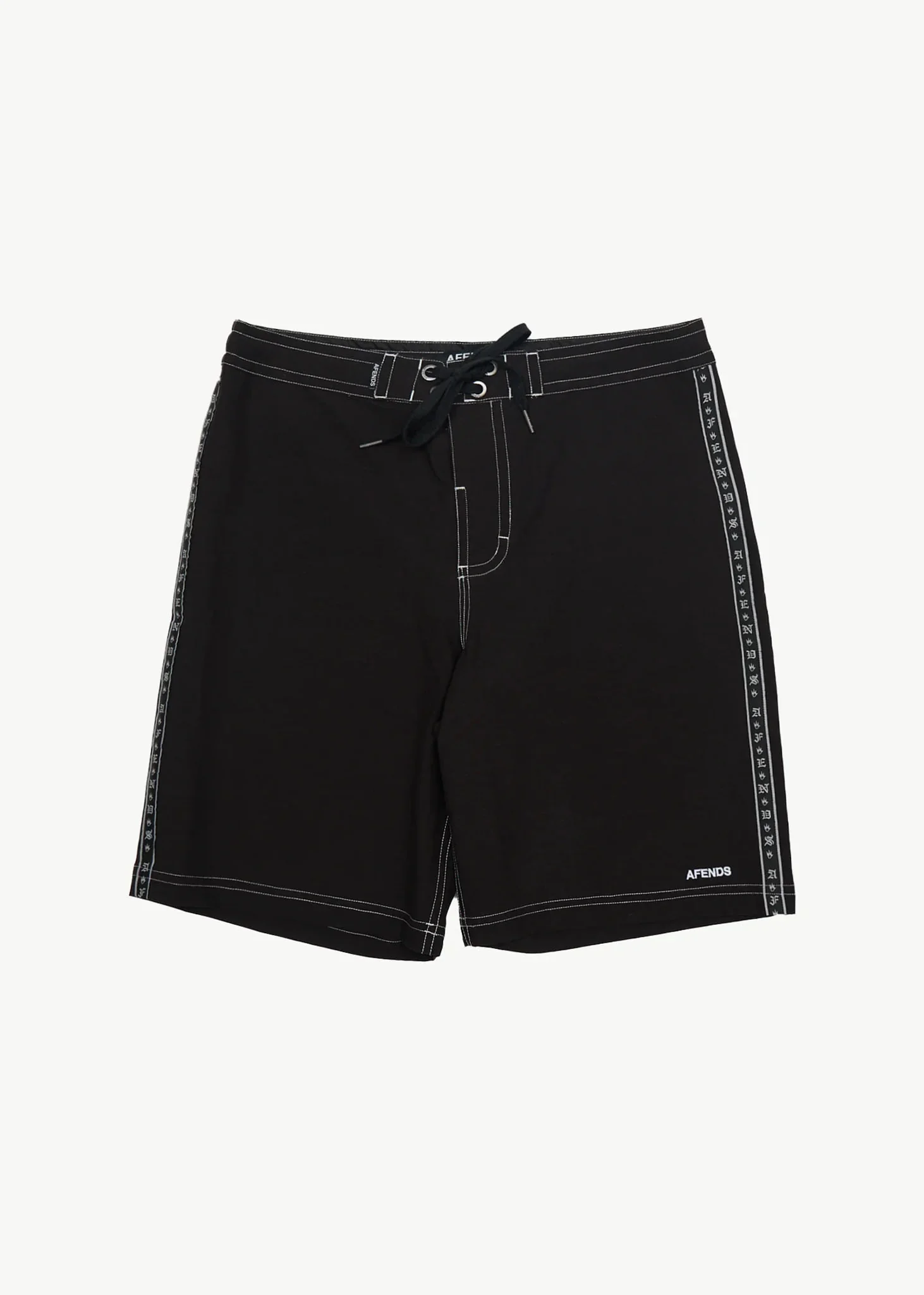 AFENDS Mens The Wreck - Fixed Waist Boardshort 20 - Black