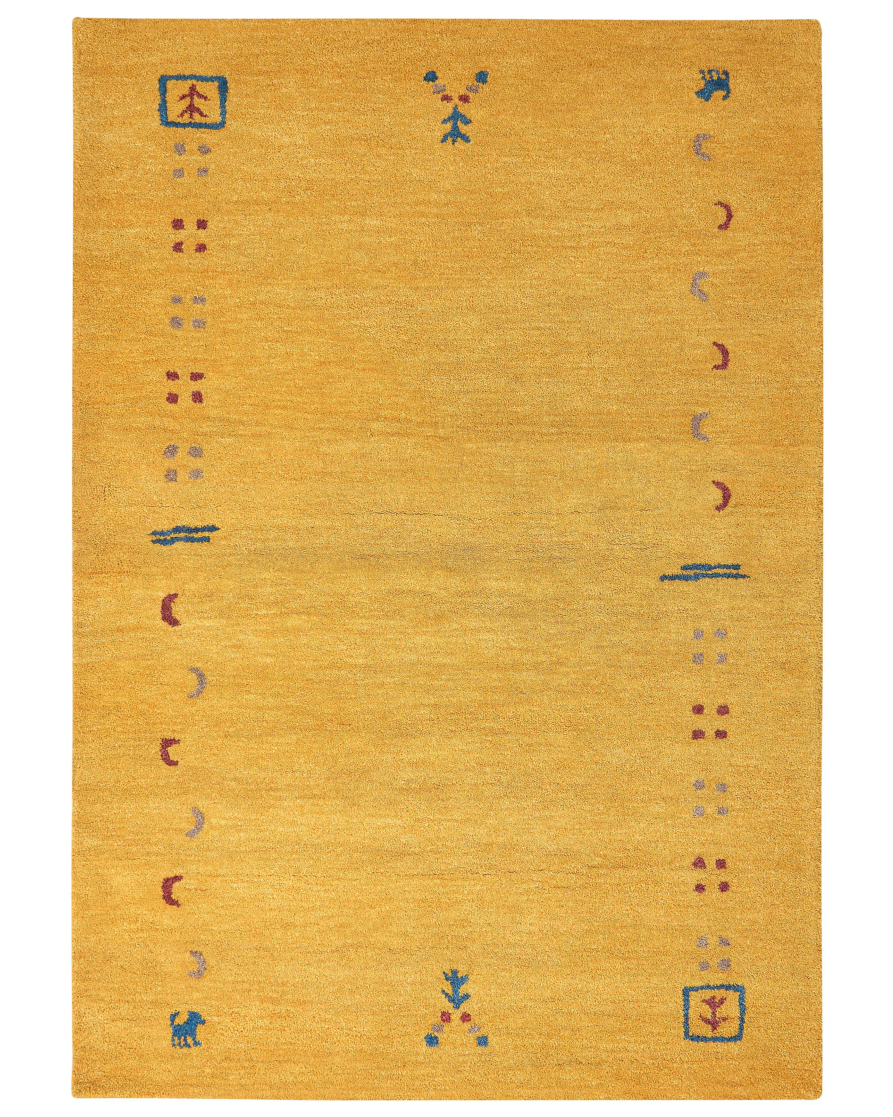 Rug AKALAN Yellow 160 x 230 cm Wool Gabbeh