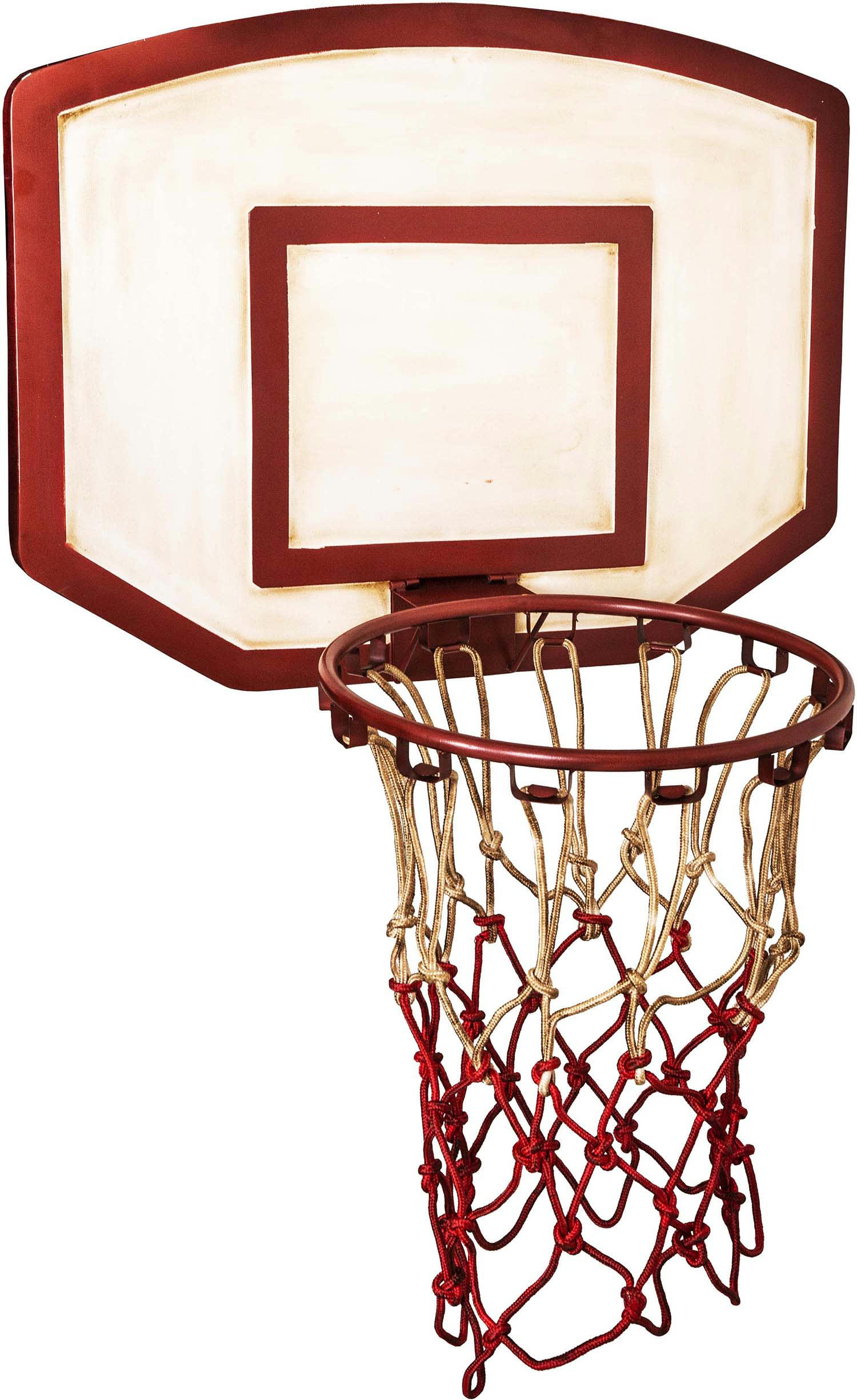 - Panier basket décoratif rouge et crème en fer