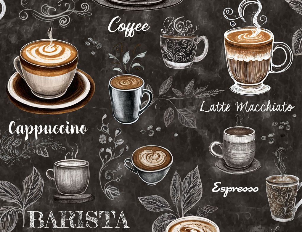 Selbstklebende Vliestapete Kaffee Schwarz