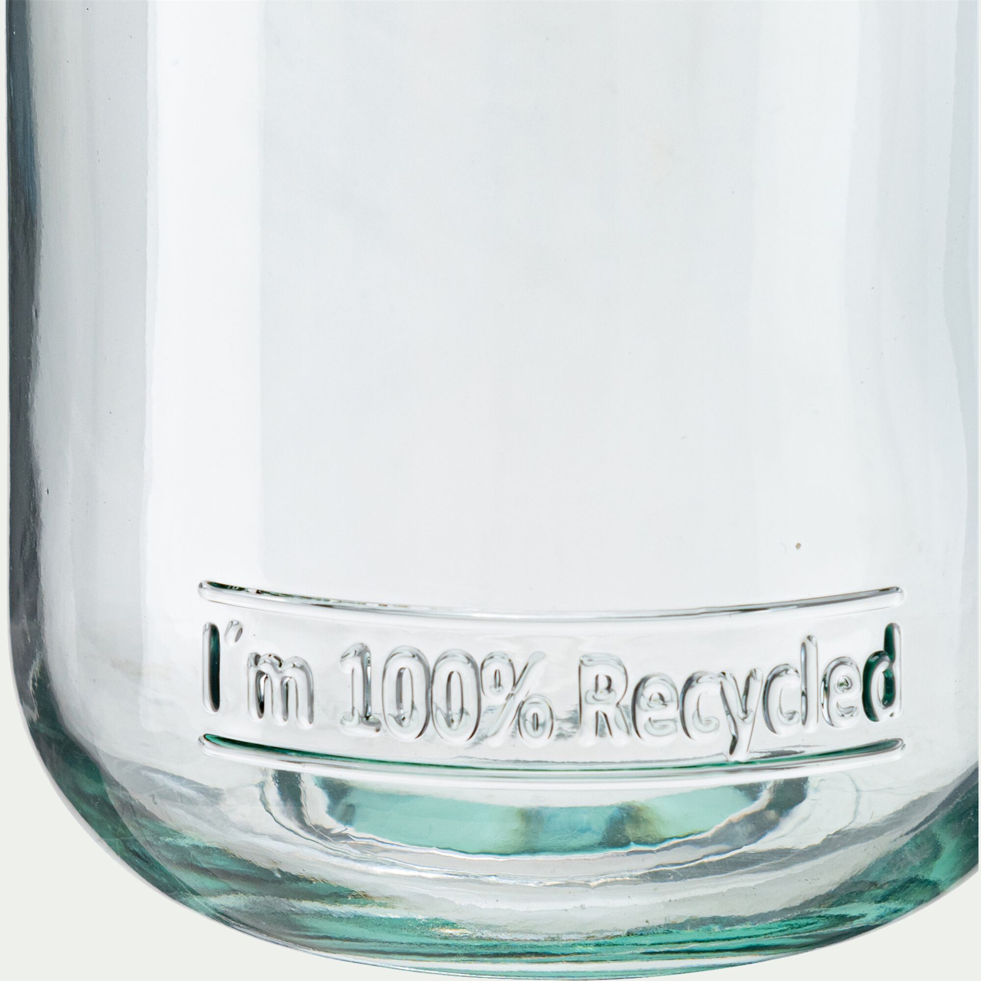 AQUA - Bocal en verre recyclé avec couvercle en bois 82cl - transparent