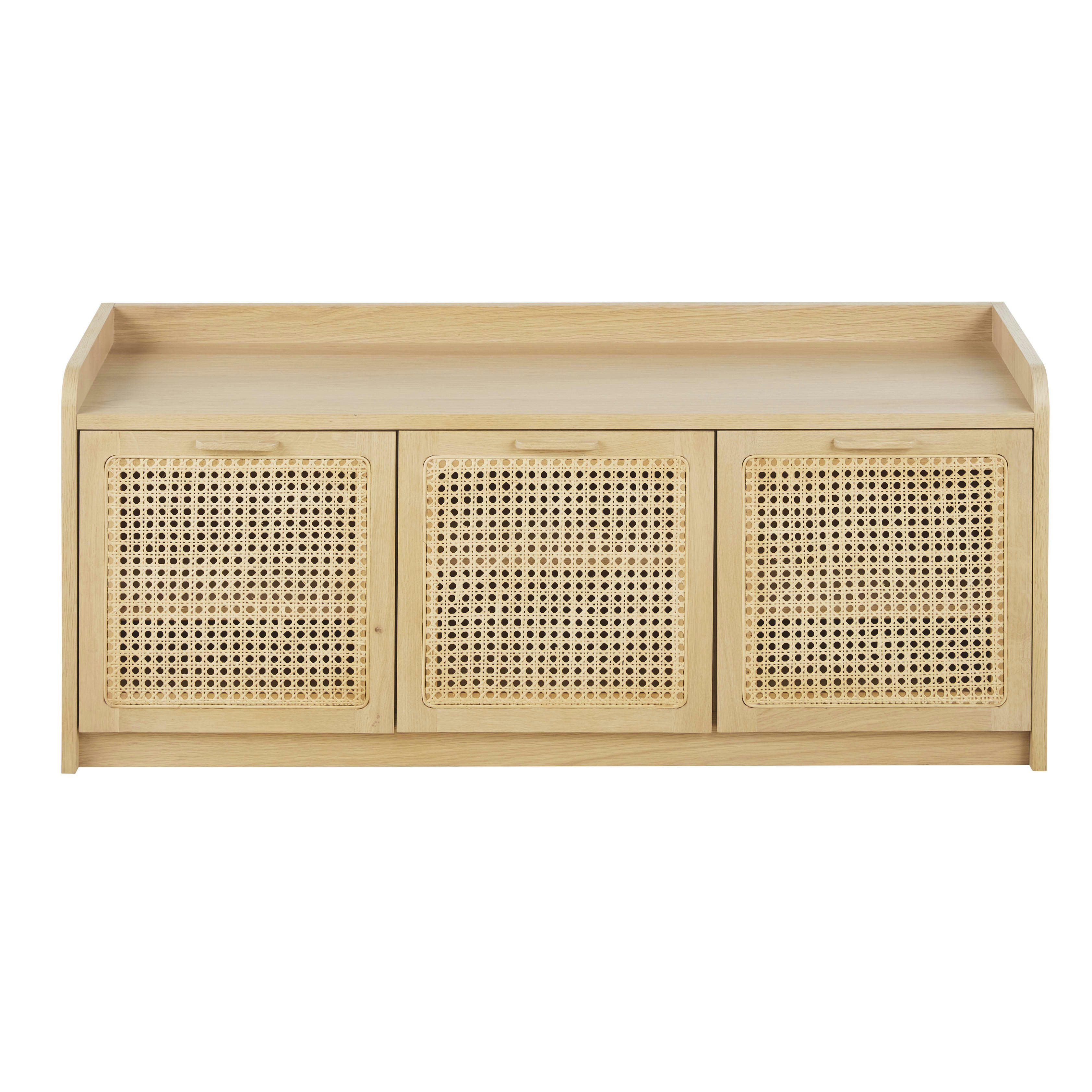 Canopy - Banc 3 portes et cannage en rotin