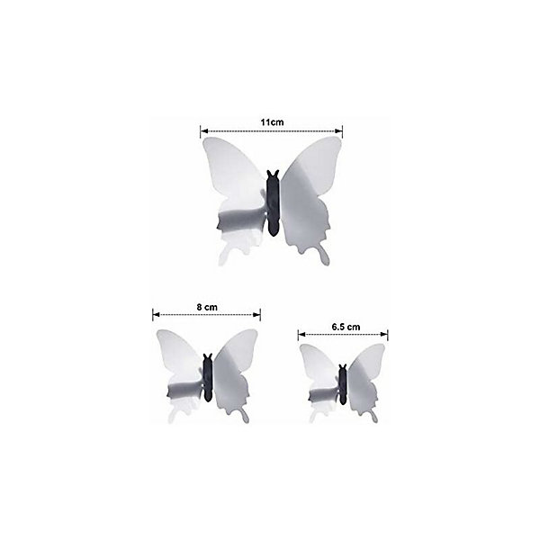 48 Pièces Papillon Miroir Bricolage Combinés Stickers Muraux Papillons 3D Décoration de la Maison