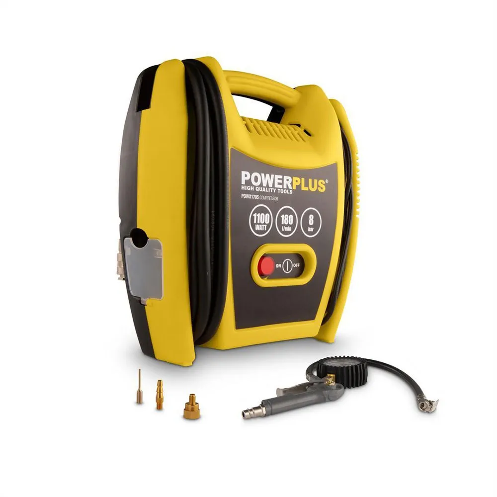 Powerplus No Oil Air Compressor 1100W 6 pieces