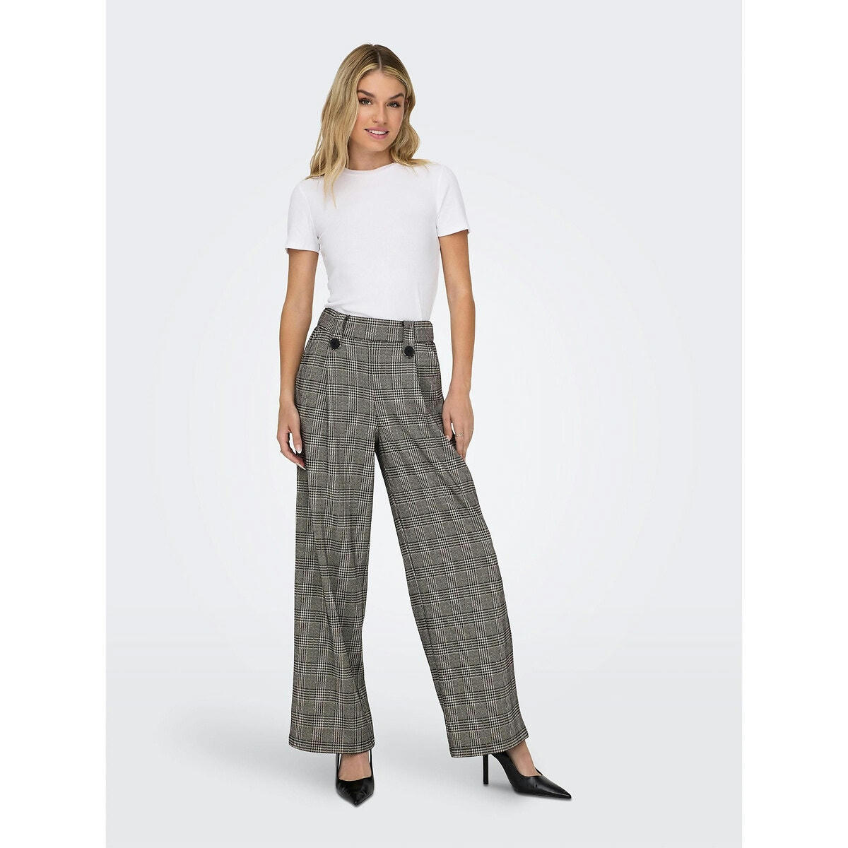 Pantalon large à carreaux
