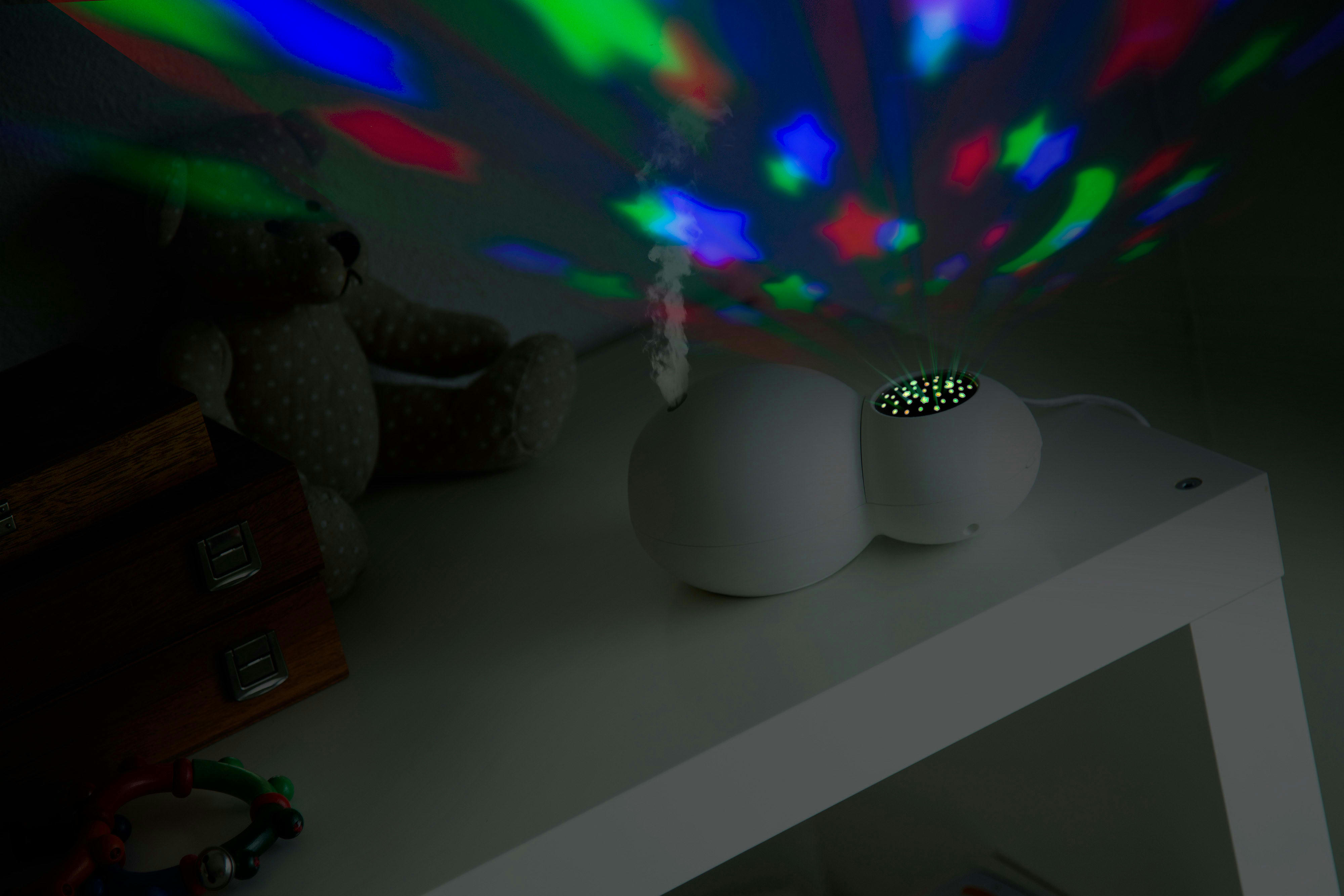 - Humidificateur blanc et projecteur