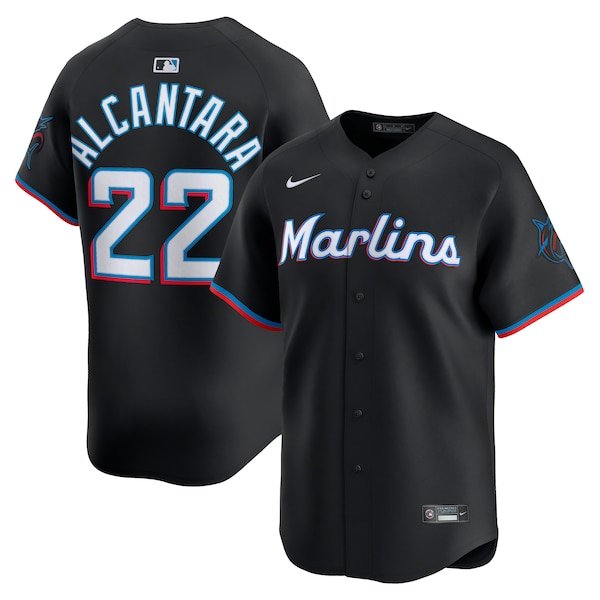 Sandy Alcantara Miami Marlins Nike Alternate Limited Player Jersey - Black/White