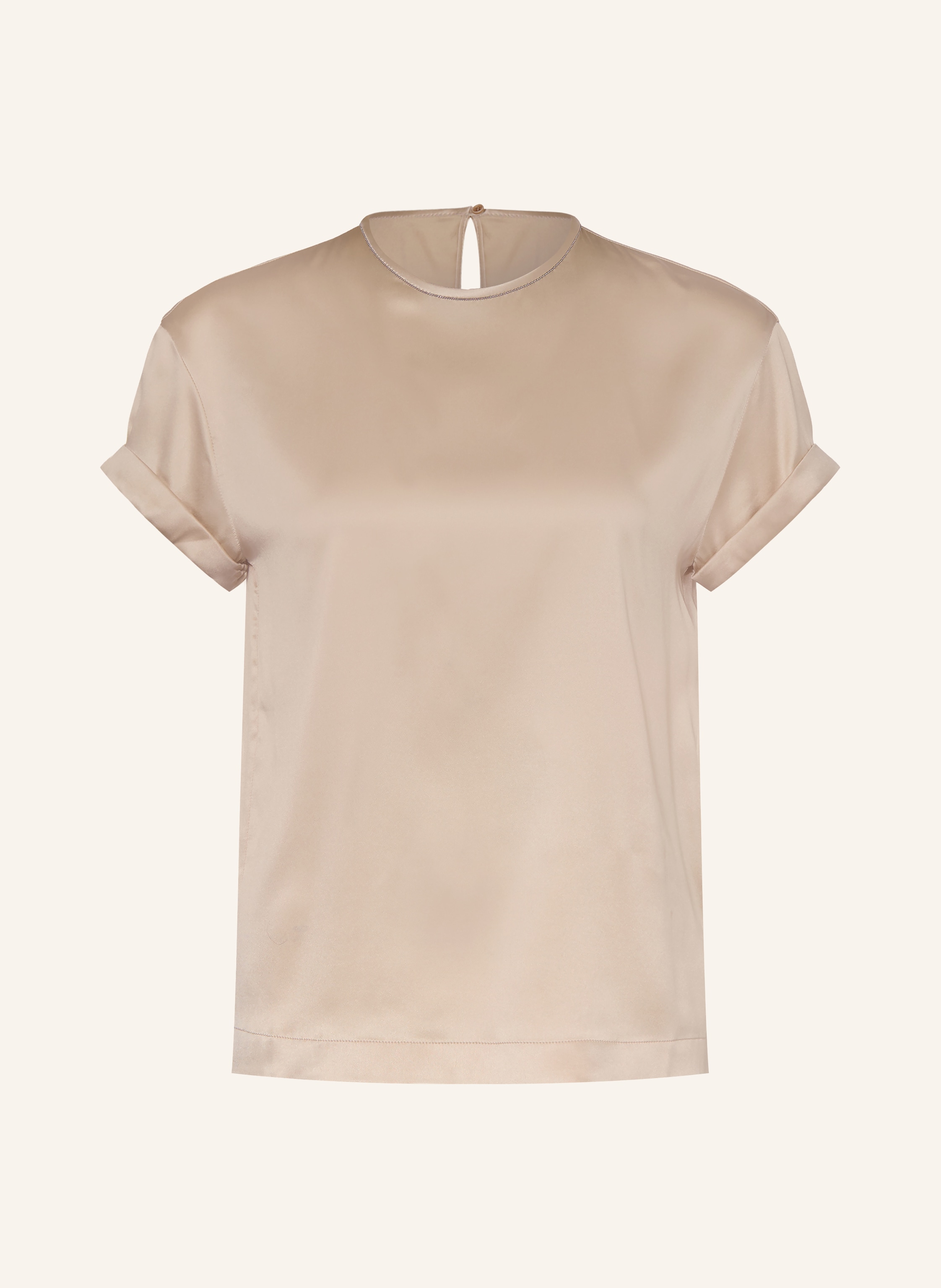 BRUNELLO CUCINELLI Blusenshirt aus Seide mit Schmucksteinen