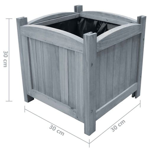 NNEVL Garden Raised Beds 2 pcs 30x30x30 cm Solid Firwood
