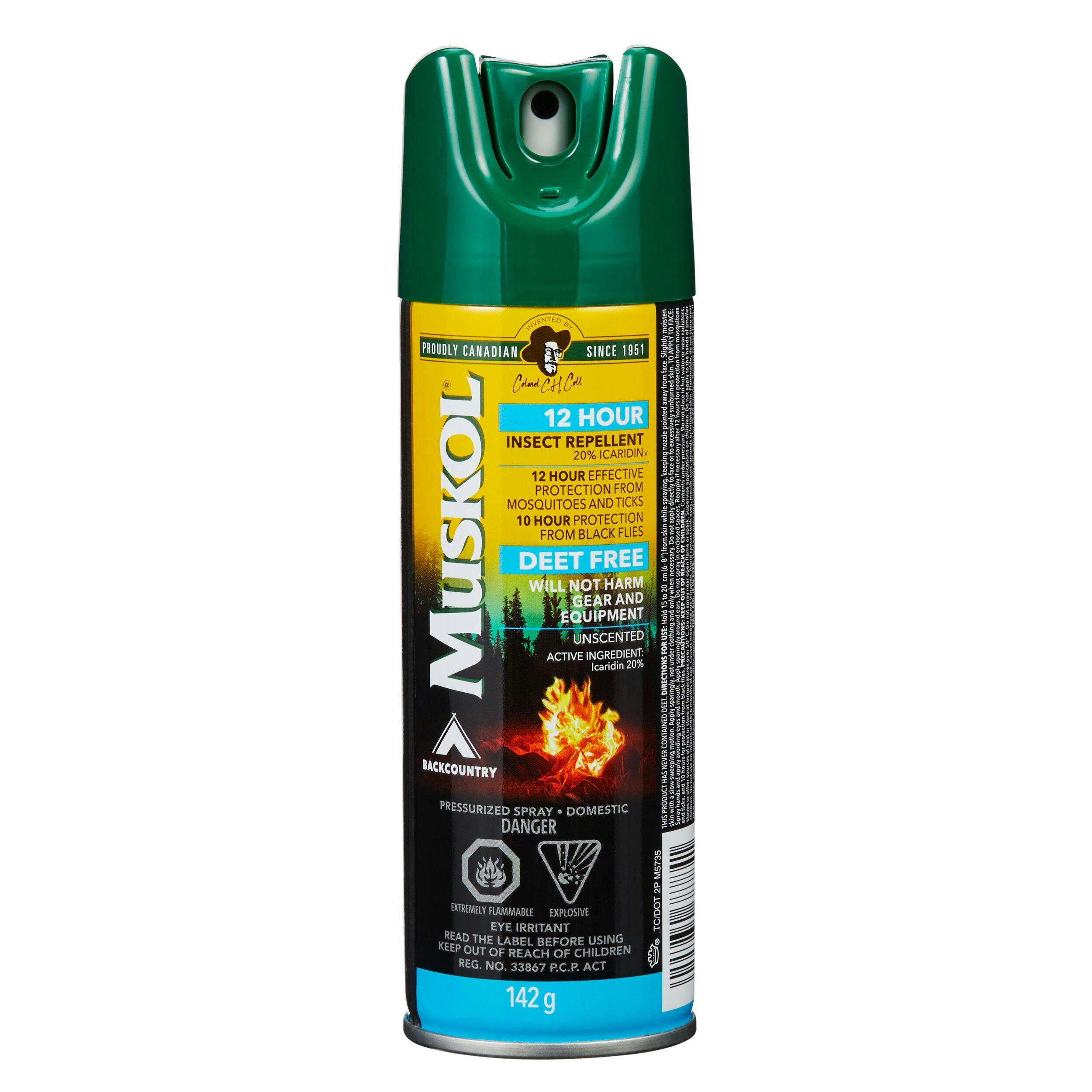 Muskol BackCountry 12-hour DEET-Free Aerosol Mosquito/Insect Repellent Spray, 142-g