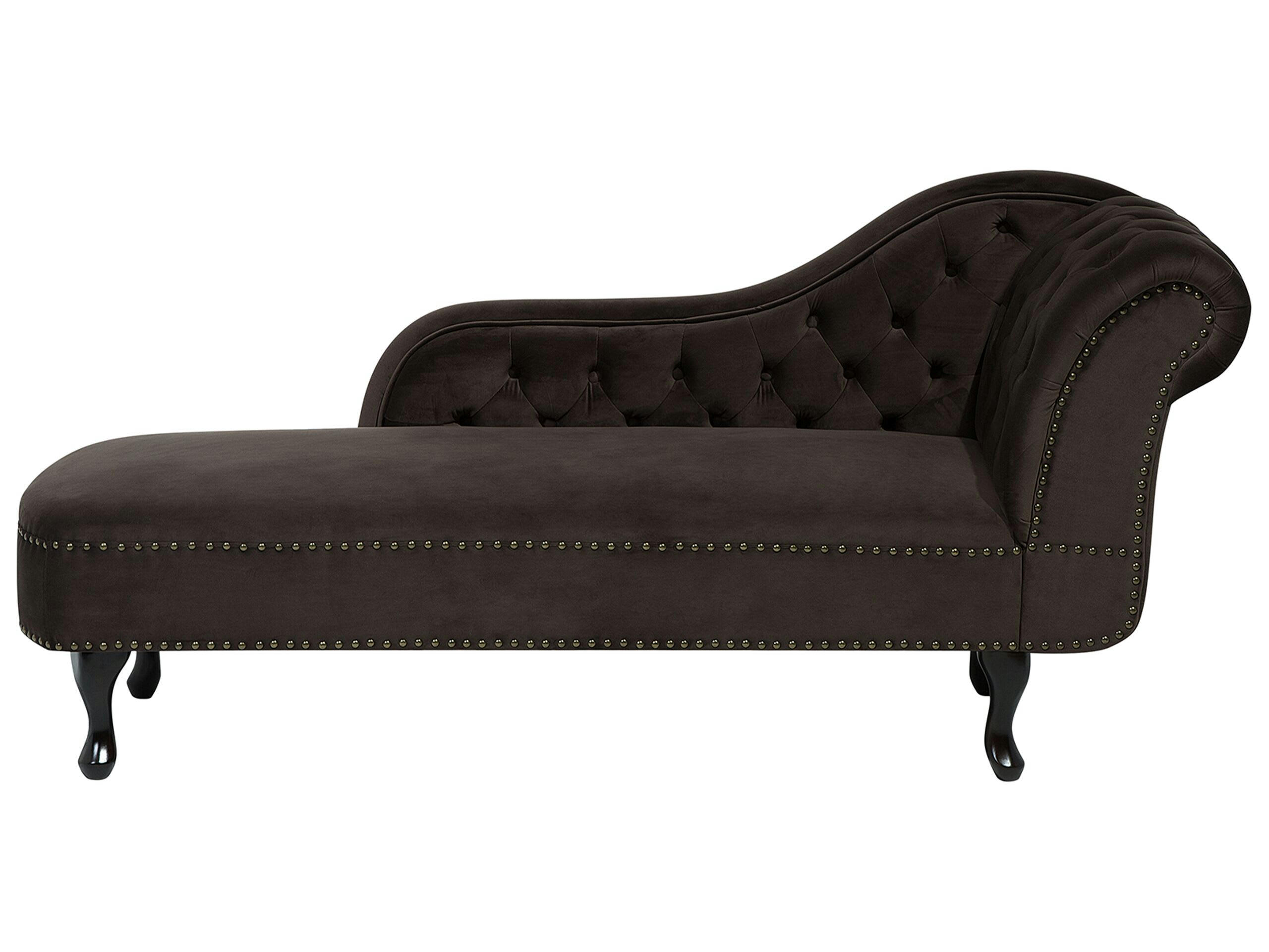 NIMES - Chaise longue en tissu marron