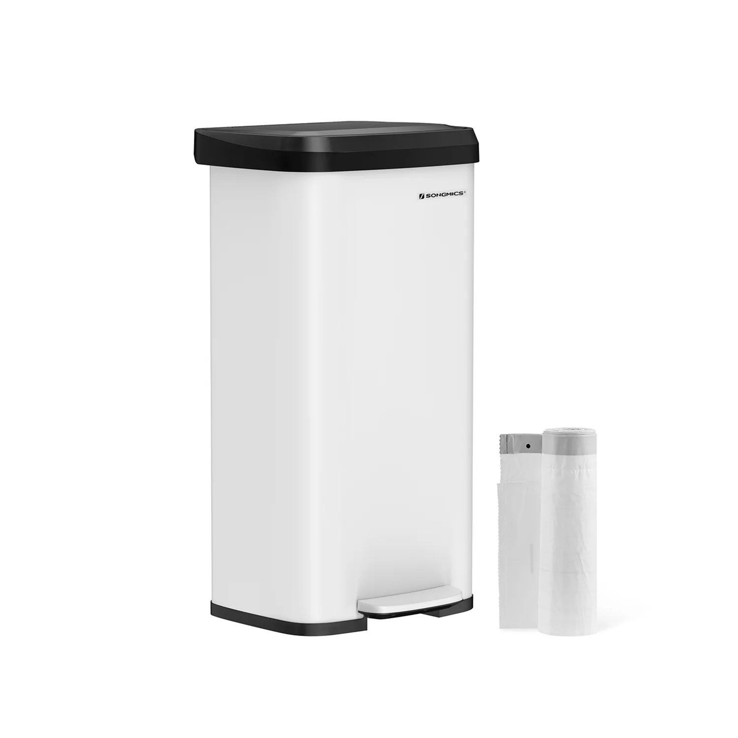 Poubelle de cuisine 68L en métal à pédale