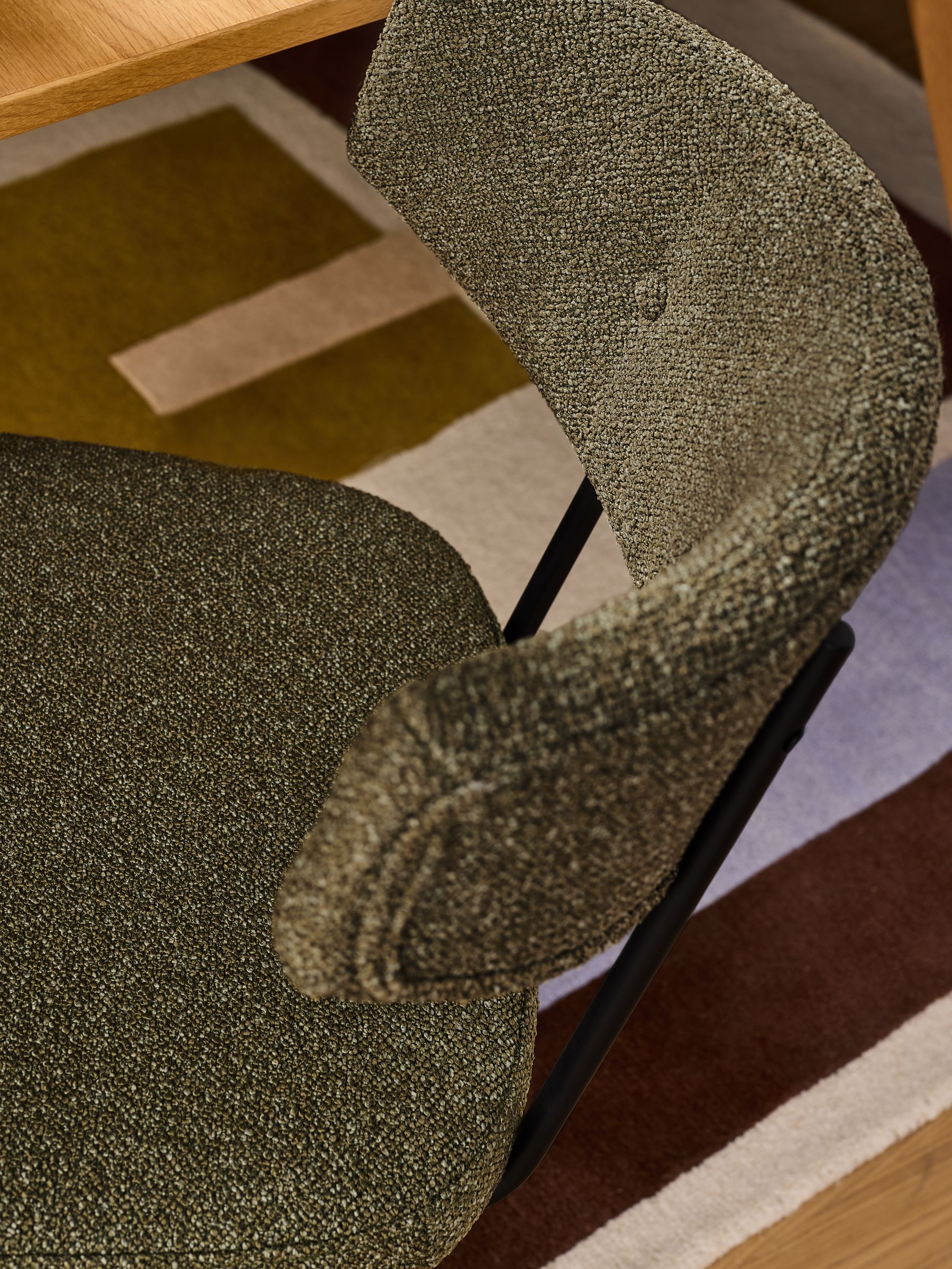 Set of 2 Halina Dining Chairs in Soft Touch Boucle Forest Green