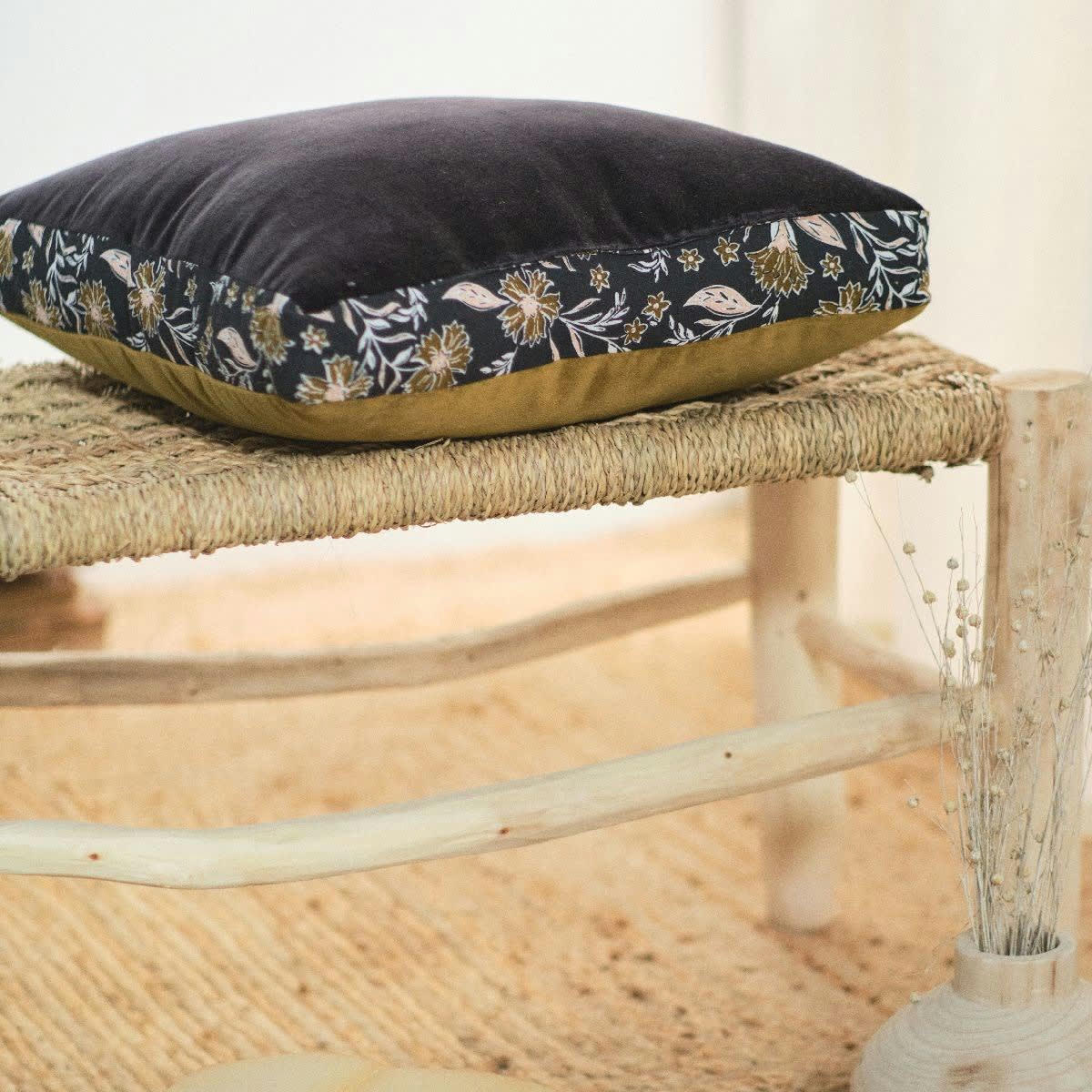 INDIES YUGA - Coussin décoration réversible en Coton Bronze 40x40 cm