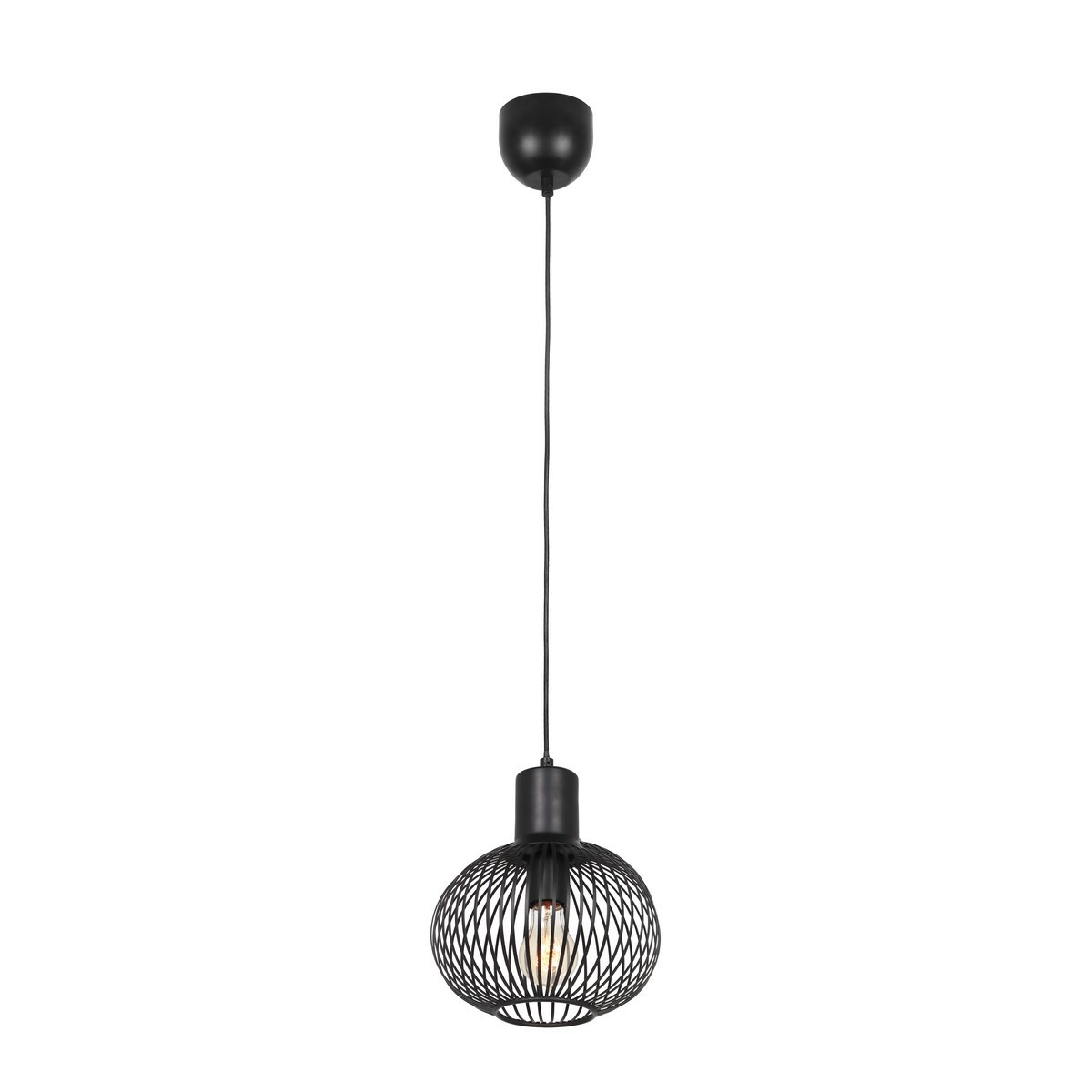 Lampa wisząca czarna GILA 1xE27x10W wym: 150x23x23 cm Trio