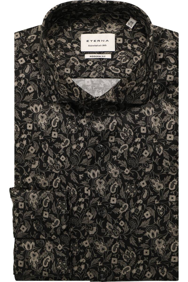 ETERNA Modern Fit Hemd anthrazit, Bedruckt