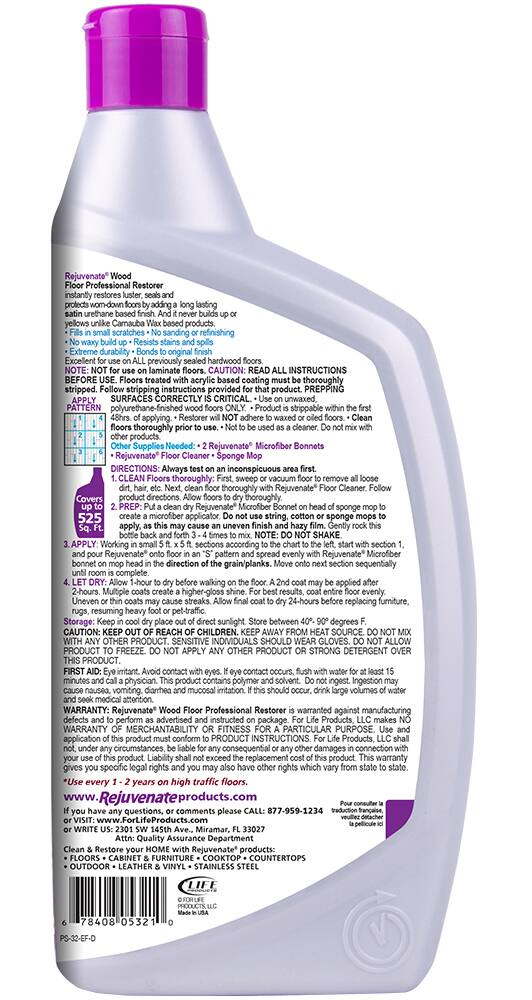 Rejuvenate Satin Finish Wood Floor Restorer, 946-mL