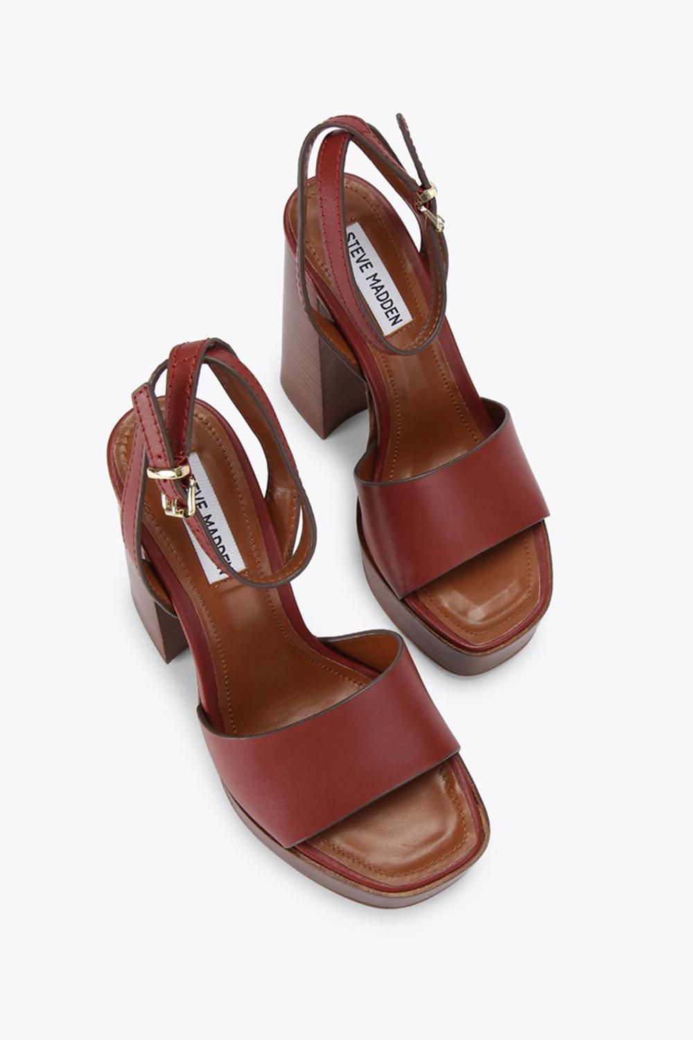 STEVE MADDEN Floria Brown' Leather Heels