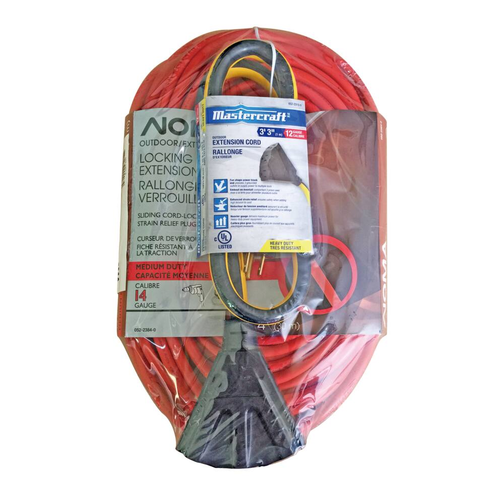 NOMA Outdoor Locking Extension Cord Combo Pack, 3-pc