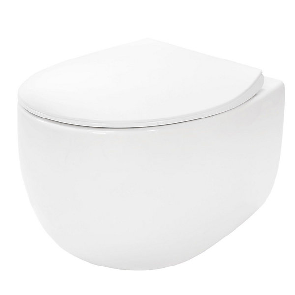 Cuvette Wc Suspendue Rea Lars Rimless Duroplast Flat Zm White