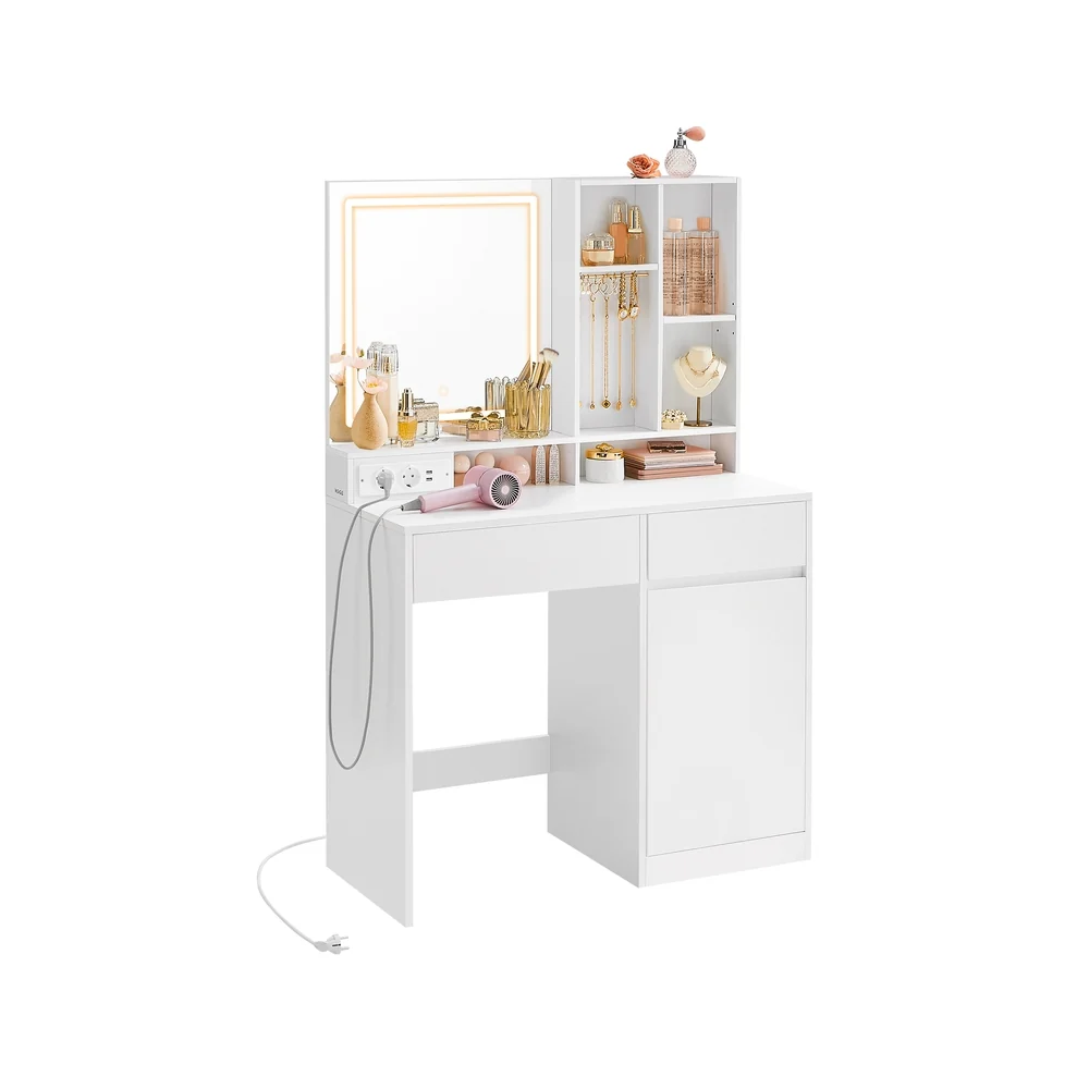 Coiffeuse avec miroir et lumière LED