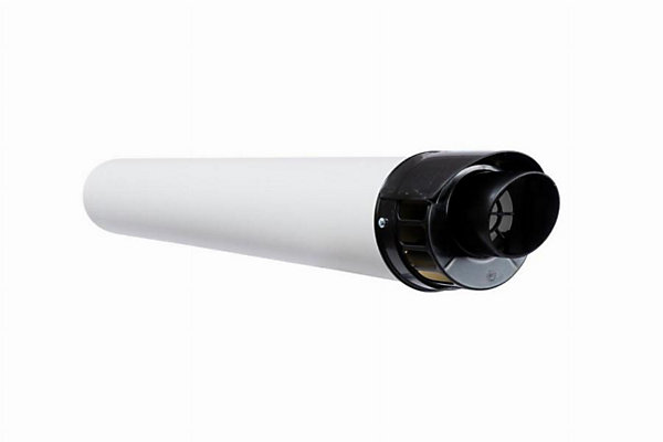 Kit ventouse horizontale 60/100 chaudière Naema-Naia - Blanc avec nez noir