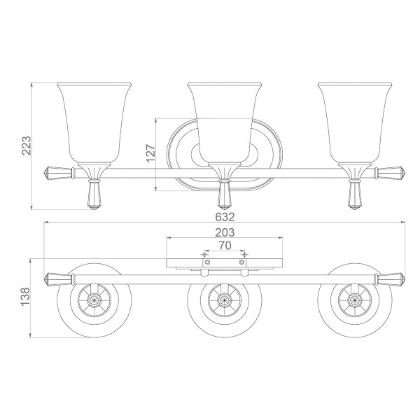 Kinkiet srebrny Blythe 3xG9x3W wym:22,3x63,2x13,8cm IP44 Hinkley