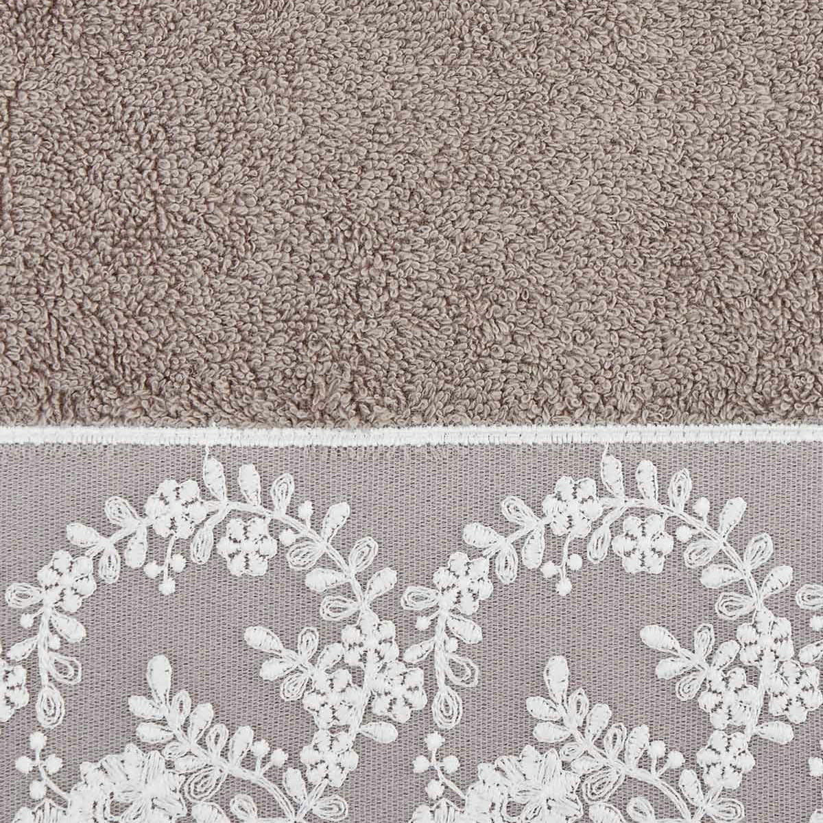 YASMEEN - Serviette de toilette Mastic 50x100 cm