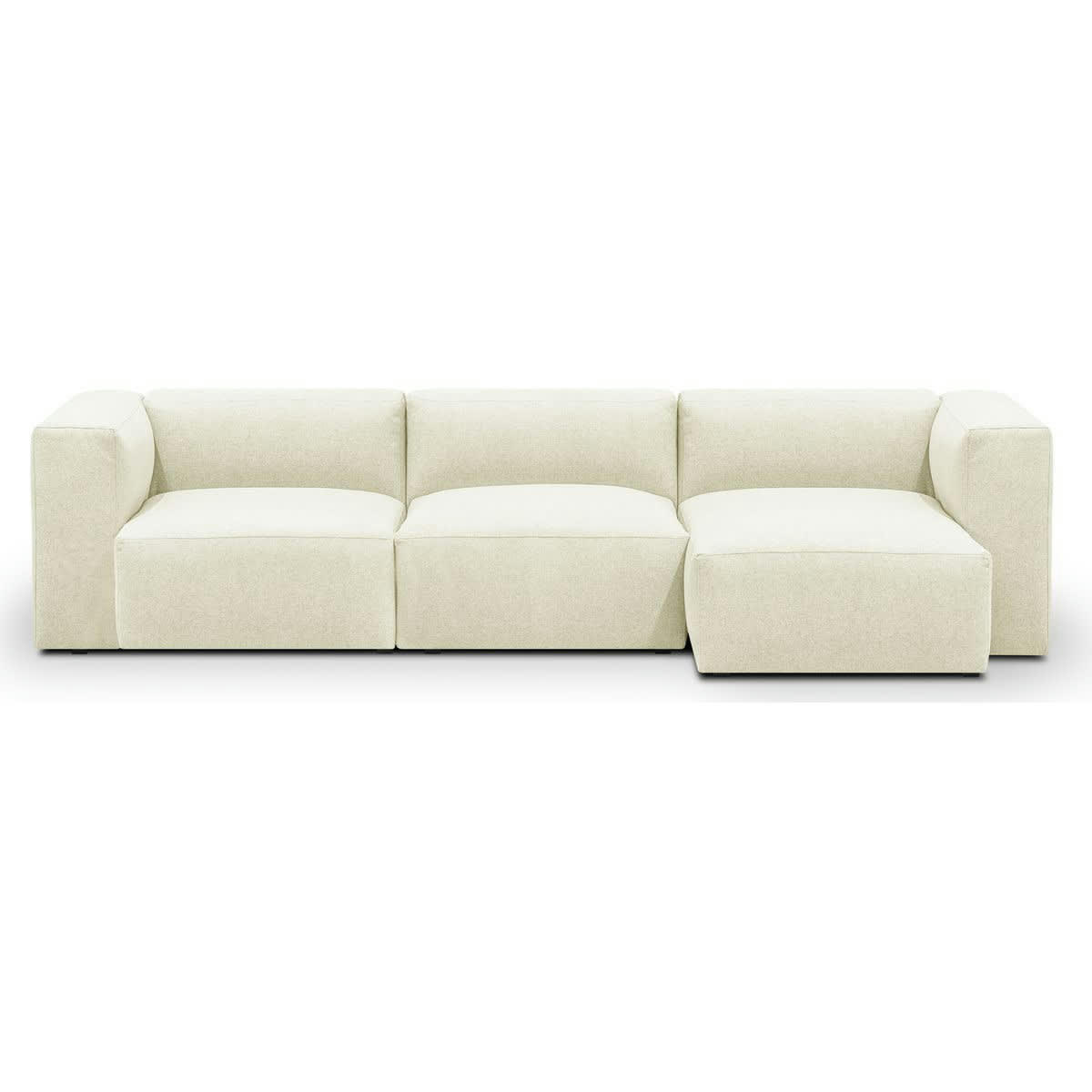 MODULO NEW - Canapé modulable angle droit 4 places en tissu ivoire