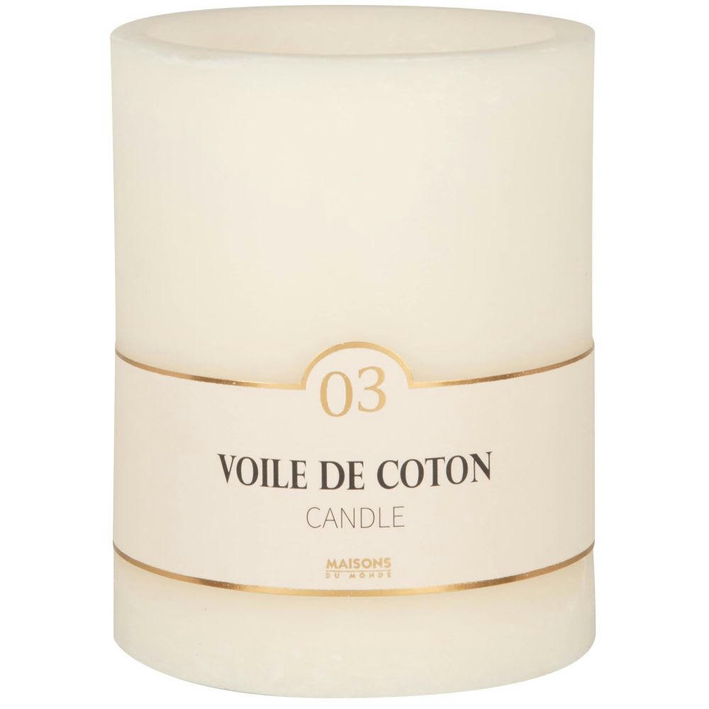 COLORAMA - Bougie lanterne parfumée blanche H15, 1020g