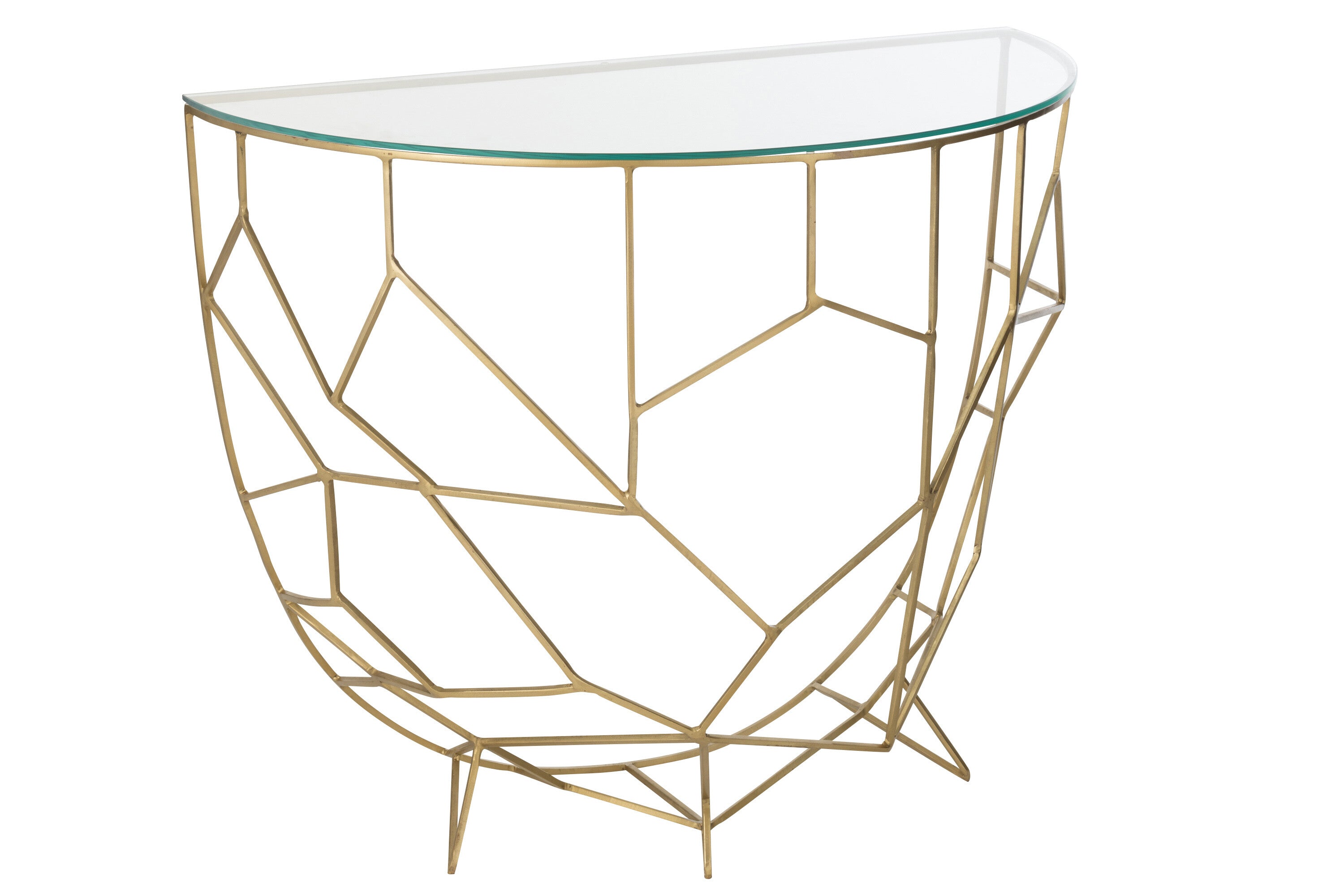 J-Line console Moza - metaal glas - goud