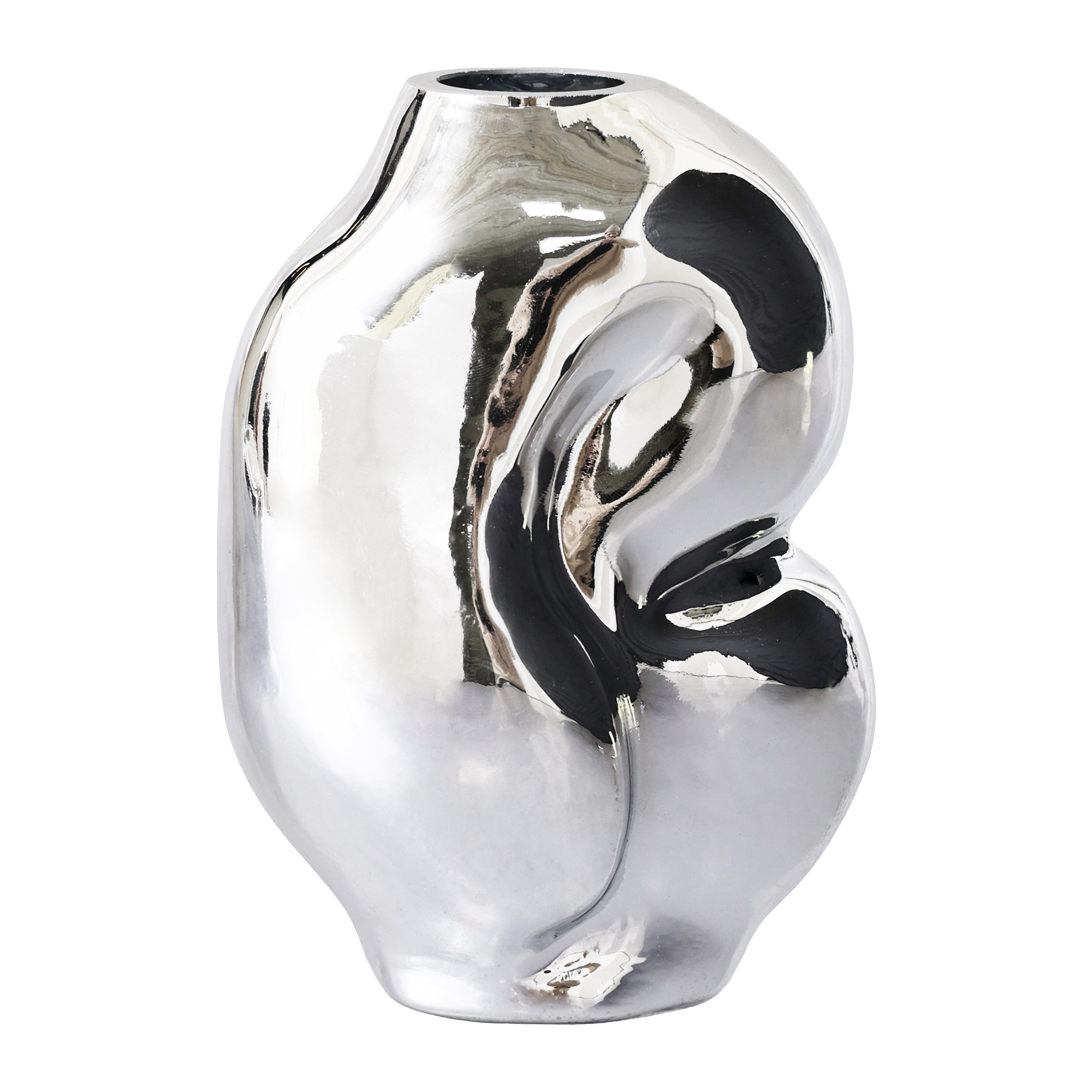 HKliving Gleam Glass Vaas Small - Chrome
