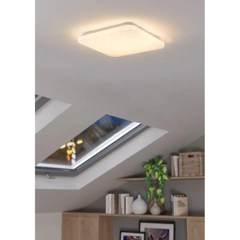 EGLO Rende Plafonni&egrave;re - LED - Kunststof - Wit/Zilver