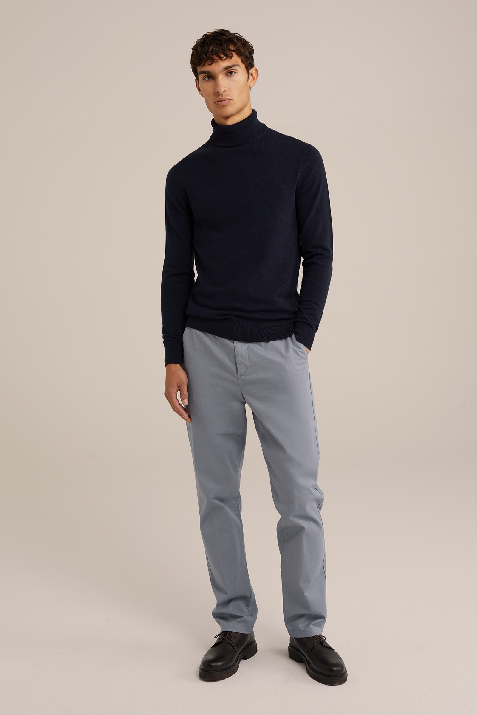 Heren Slim fit fijngebreide coltrui