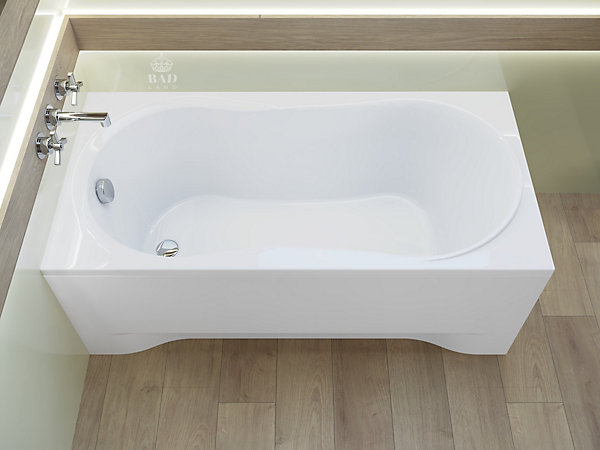 Baignoire rectangulaire 120 x 75 GRACJA acrylique blanc, sans Habillage   Pieds   Vidage à chromé