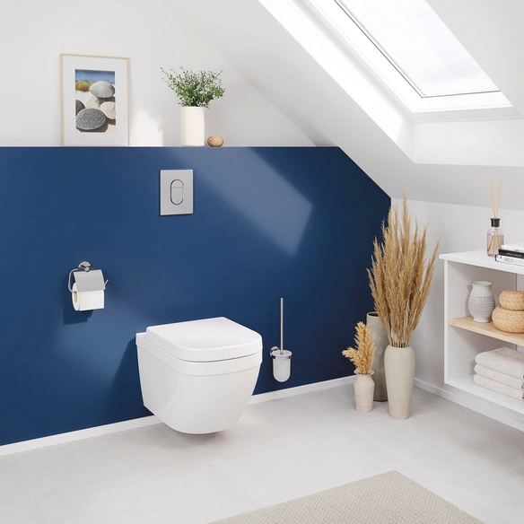 Wand-WC-Komplettset »Euro Keramik«, Tiefspüler, alpinweiß, spülrandlos