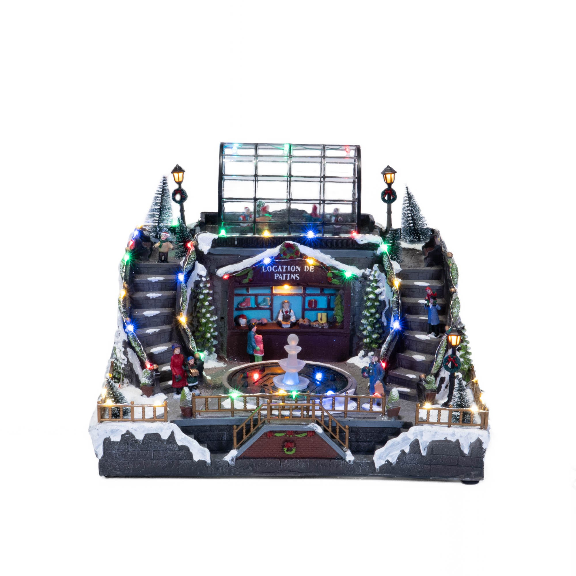 Dekoracja - scenka LED z lodowiskiem32x41,5 cm