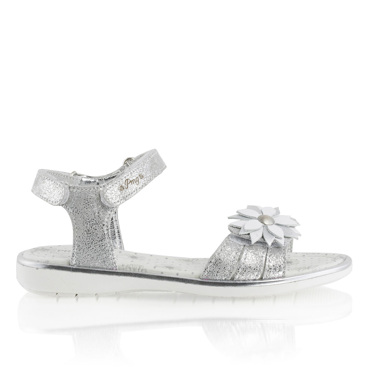 Russell & Bromley PR.ROSETTE Floral Trim Velcro Sandal